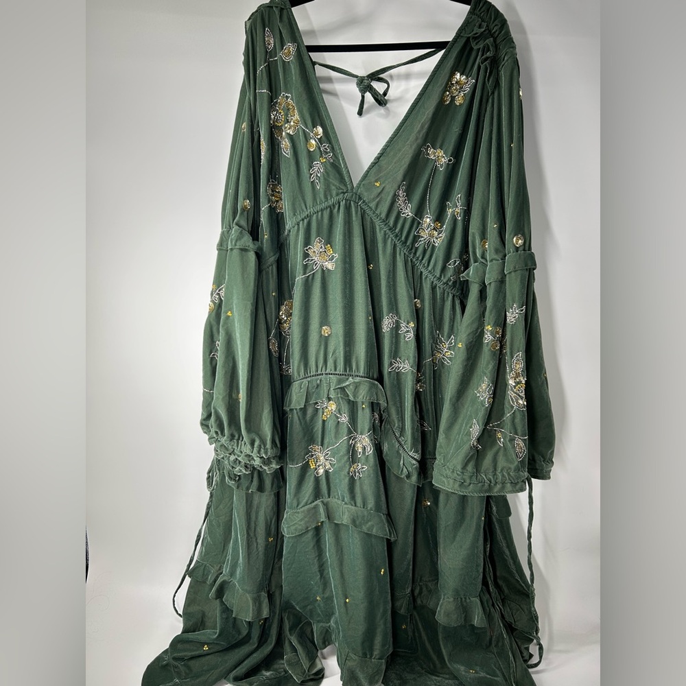 ASOS Curve Deep Green Floral Maxi Dress